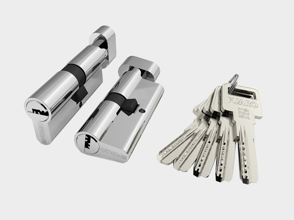 Цилиндровый механизм из алюминия «ключ-вертушка» с 5 ключами в комплекте Киров